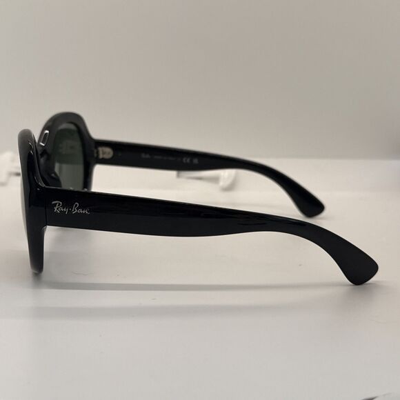 Ray Ban RB4191 601/71 Black Round Gray Oversized Sunglasses 57-19 135 Jackie O - Picture 5 of 12